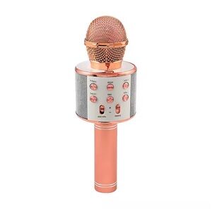 Rose Gold Wireless Bluetooth Karaoke Microphone with USB Charger- for Kids.